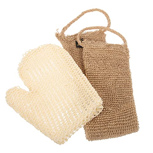 Gogogmee 2-teiliges Set Mit Rückenschrubber Peeling-körperpeeling-handschuh Jute-dusch-rückenschrubber-handschuhe Für Damen Und Herren Kompakter Körperwasch-schrubber Für Das Bad von Gogogmee
