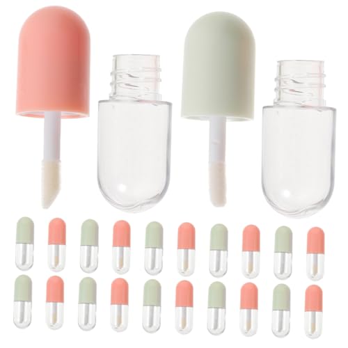 Gogogmee 20 Stück Nachfüllbare Lippenbalsam Tuben Leere Lippenöl Behälter Transparent Kleine Lipgloss Döschen Reisegröße für DIY und Frauen von Gogogmee