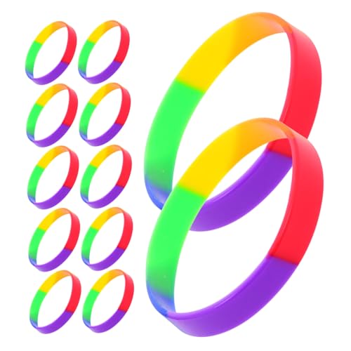 Gogogmee 20 Stück Teiliges Bunte Silikonarmbänder für Pride Month Langlebig und Vielseitig Einsetzbar für Paraden Partys und Große Veranstaltungen von Gogogmee