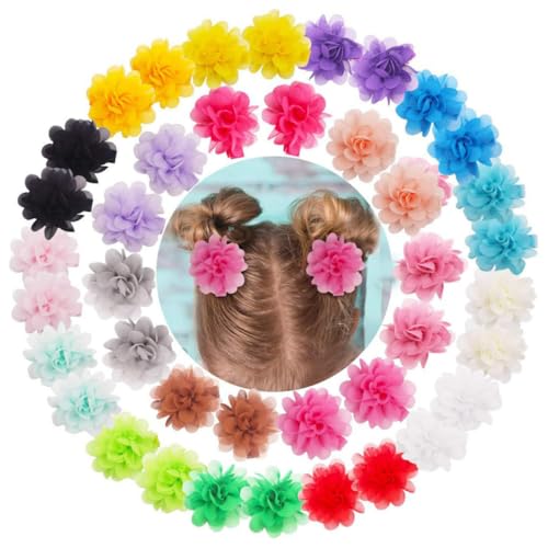 Gogogmee 20stücke Chiffonblumen Haarclips Blumen Haarspangen Alligator Clips Für Mädchen Junge Mädchen Frauen Blumenmädchen von Gogogmee