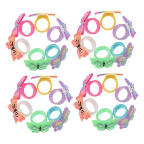 Gogogmee 24 Stück Bunte Finger Accessoires für Kindergeburtstag und Partys Verstellbare Kinderringe für Ankleidespiele und Feiern von Gogogmee