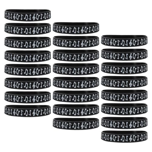 Gogogmee 24 Stück Musiknote Silikonarmbänder Stylische Handgelenkband für Musikpartys Events und Konzerte als Partygeschenk für Feiern von Gogogmee