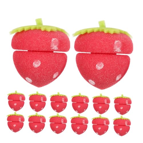 Gogogmee 24 Stück Teiliges Haarstyling mit Weichen Schwamm Lockenwicklern Erdbeerform Sanfte Haarroller für Frauen Diy Haarstyling Tool für Schonendes Lockendrehen und Langanhaltende von Gogogmee