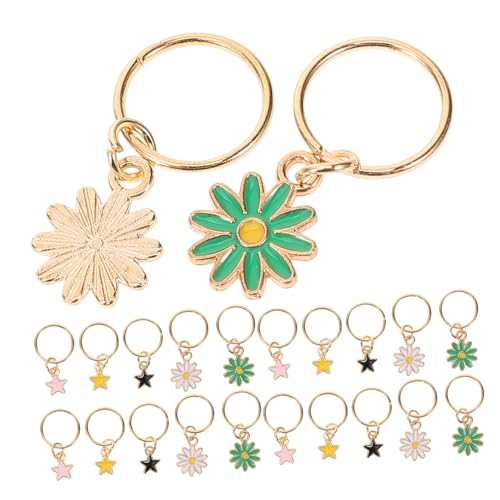 Gogogmee 25 Stück Teiliges Haar schmuckset für Zöpfe und Dreadlocks Verstellbare Zopf ringe aus Zinklegierung mit Stern Blüten Pentagramm anhängern Modische Haar accessoires für Frauen von Gogogmee