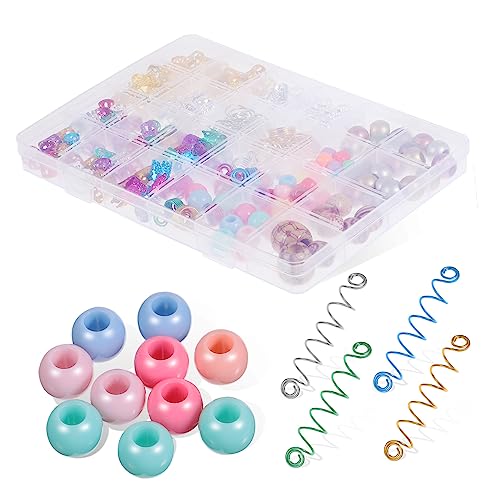 Gogogmee 278 Stück Haarschmuck Zubehör Haarperlen für Zöpfe Spiralclips und Zopfringe Flexibel für und Männer für Party und Hochzeit von Gogogmee