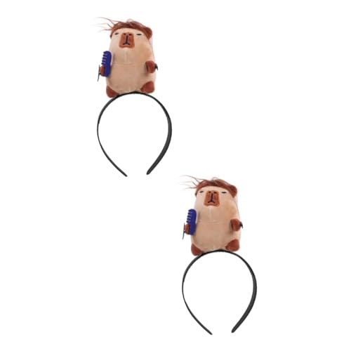Gogogmee 2St lustiges Stirnband Fotoautomaten-Stirnband Lustiges Haarband Kopf boppers Kostümzubehör Haarreifen Lustige Kopfbedeckung Stirnbänder Partygeschenk Haarschmuck Stoff Coffee von Gogogmee