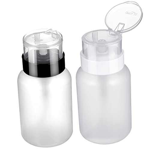 Gogogmee 2Stücke Pumpen Spenderflaschen für Nagellackentferner Transparente Kunststoffflaschen mit Druckmechanismus für Make Up Entferner Alkohol und Flüssigkeiten von Gogogmee