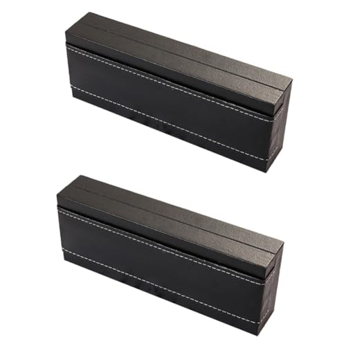 Gogogmee 2er-Box Etui Leere Schmuckschatulle Stift-Organizer Füllfederhalter-Organizer Einzelne Federtasche Federmäppchen Für Erwachsene Schwarze Gelstifte Mit Mittlerer Spitze Pu Black von Gogogmee