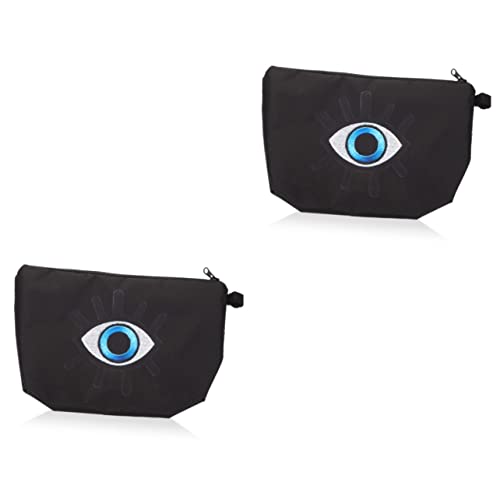 Gogogmee 2st Augenbeutel des Teufels Reise-kulturbeutel Groß Kosmetik-Organizer-Tasche Kulturbeutel Für Damen Hautpflegetasche Reise-Make-up-Organizer-Tasche Retro-geldbörse Black Polyester von Gogogmee