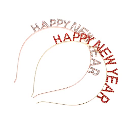 Gogogmee Leichte Bequeme Haarreifen Mit Strass-buchstaben Stirnband Für Partys Zum Neujahr von Gogogmee