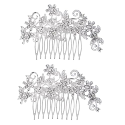 Gogogmee 2st Haarkamm-clip Haarkamm-gleitclip-haarteil Hochzeitskopfschmuck Für Die Braut Strass-kopfschmuck Braut Hochzeit Haarkamm Strasskamm Vintage Haarseitenkämme Perlen Tiara Perücken von Gogogmee