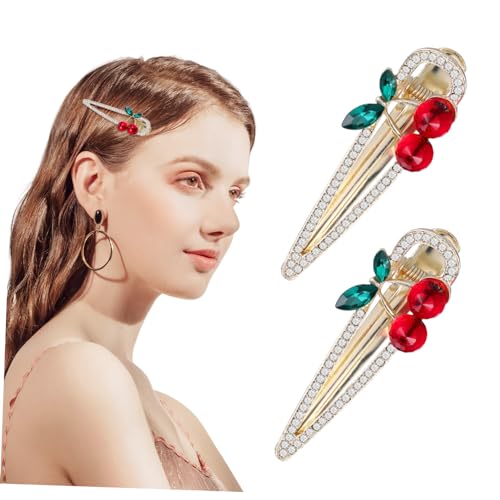 Gogogmee 2stücke Kirsche Haarspange Mit Strass Haarnadel Zarte Entenschnabel Haar Clip Für Mädchen Passend Zu Verschiedenen Outfits Und Anlässen von Gogogmee