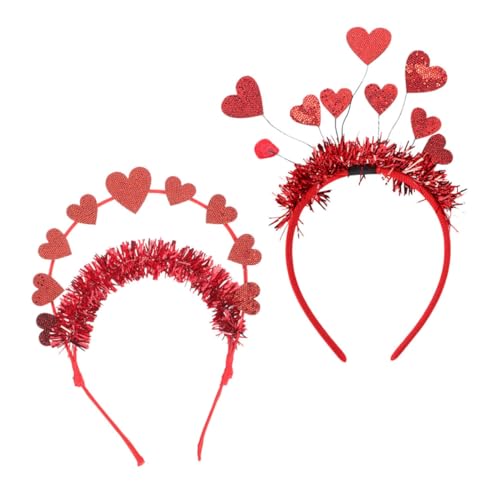 Gogogmee 2st Liebe Stirnband Haarbänder Für Damen Herz-stirnbänder Zum Valentinstag Haarschmuck Für Mädchen Valentinstag Haarband Valentinstag-stirnband Rot Filzstoff Hochzeit Kind Antenne von Gogogmee