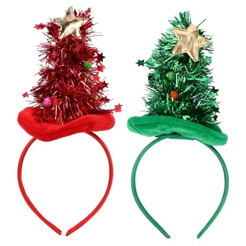 Gogogmee 2 Stücke Weihnachten Baum Kopfstück Weihnachten Haar Hoop Samt Satin Stirnband Nicht-licht Für Urlaub Parteien Dekorationen von Gogogmee