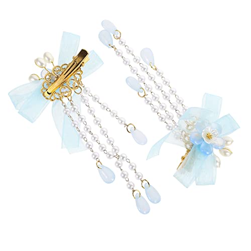 Gogogmee 2stücke Blumen Haarschmuck Clip Für Mädchen Chinesische Quaste Haarnadeln Baumeln Barrettes Haar Accessoires Dekoration Retro-design Für Zeremonien Geburtstage Hochzeiten von Gogogmee