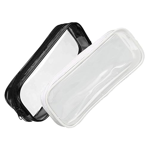 Gogogmee 2stücke wasserdichte Stiftetaschen Stylische Federmäppchen Für Schule Und Transparent Schwarz Und Weiß von Gogogmee