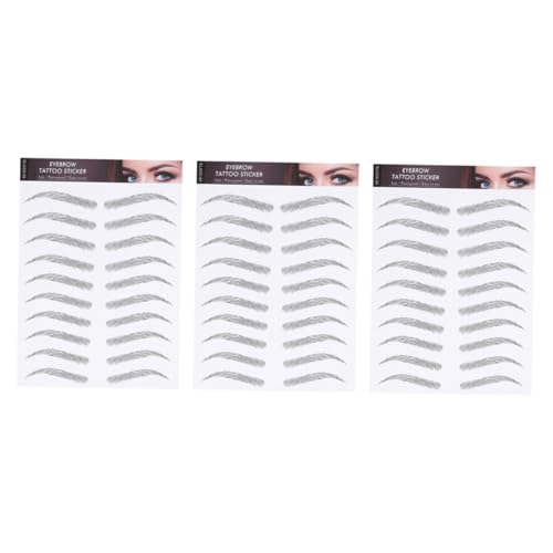Gogogmee 3 Blätter Wasserfeste Imitation Augenbrauen Sticker Temporäre Fake Brow Tattoos Langlebig Natürliche Definition Geeignet für Damen Einfache Anwendung von Gogogmee