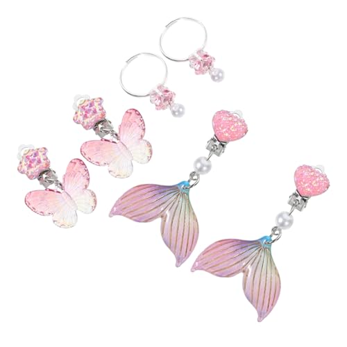 Gogogmee 3 Paare Mädchen Ohrclips ohne Ohrloch Cute Ear Clips mit Niedlichem Design Bunte Farben Ohrschmuck für Alltag und Besondere Anlässe von Gogogmee