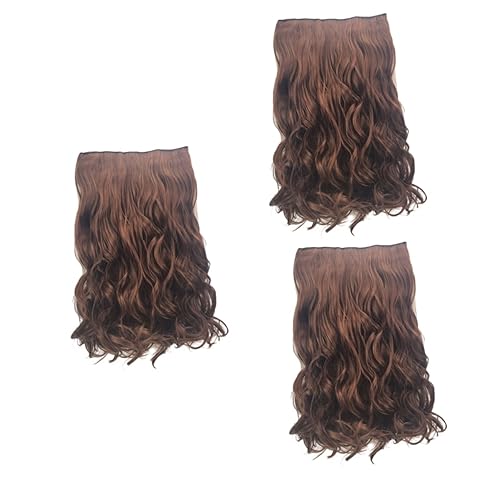 Gogogmee 3er-pack Kunsthaarverlängerungen Für Frauen 3/4-lockenperücke Clip-on-haar Hochsteckfrisur-zubehör Hitzebeständige Faser von Gogogmee