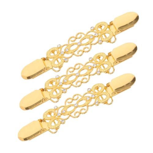 Gogogmee 3 STÜCKE Cardigan Clips Robustem mit Funkelnden Zirkonbesatz Kragenclip für Pullover Schal und Strickjacke Formstabiler Verschluss für bei Gala und Alltag von Gogogmee