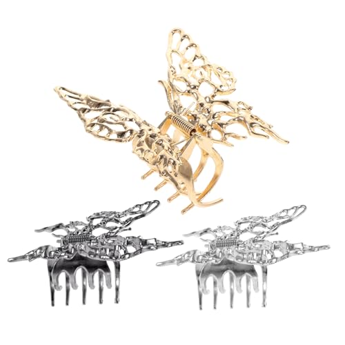 Gogogmee 3 Stück Große Schmetterling Haarklammern Für Frauen Metall Haarklammern Rutschfeste Krallenclips Für Dünnes Und Dickes Haar Stilvolles Design Für Hochzeiten Und Partys von Gogogmee