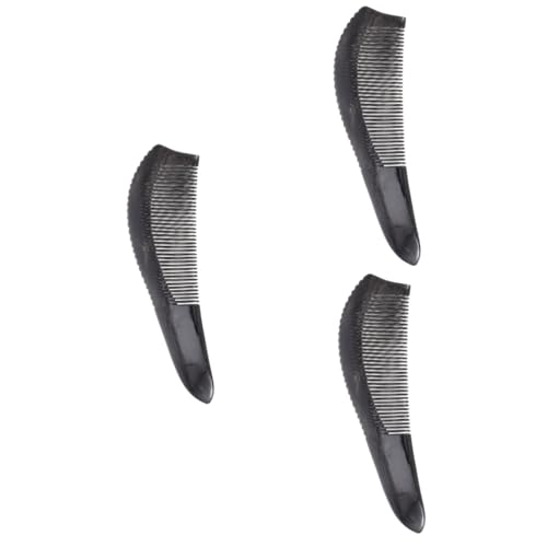 Gogogmee 3 Stk Schwarzer Wasser Horn Kamm Mini-kamm Handkamm Haarkamm Mit Breiter Zahnung Hornkamm Stylingkamm Für Männer Haarmassagegerät Langer Haarkamm Haarstylingbürste Hörner Black von Gogogmee