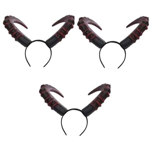 Gogogmee 3stücke Teufelshörner Haarreif Für Karneval Halloween Cosplay Realistische Verstellbare Horn-dekoration Für Partys Und Festlichkeiten von Gogogmee
