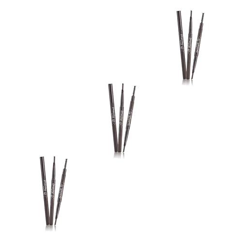 Gogogmee 3stücke Wasserdichter Augenbrauenstift Mit Bürste Automatischer Drehmechanismus Für Präzises Augenbrauen-make-up Schwarz Langanhaltend Und Einfach Anzuwenden von Gogogmee