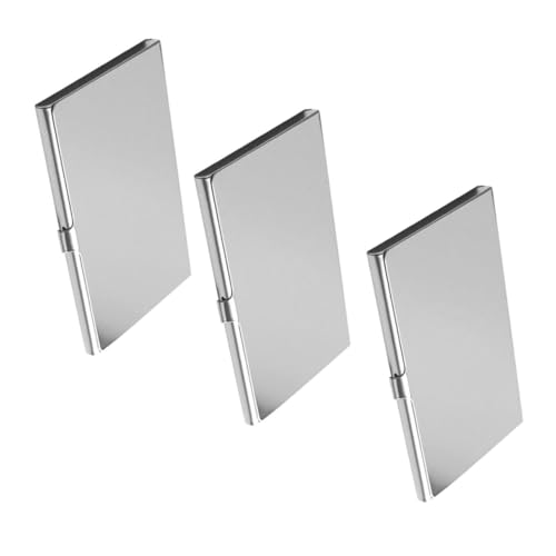Gogogmee 3 Stück Business Card Holder Metall Edelstahl Kartenetui Leicht Metall Visitenkartenetui für Damen Reise Büro von Gogogmee