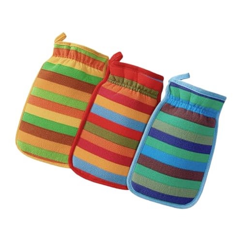Gogogmee 3 Stück Handschuhe Zum Schlammbaden Handtücher Peelings Handschuhe Handtuch Badezubehör Duschbürste Für Den Körper Zehenbürste Zum Duschen Körperwäscher Für Die Dusche Rayon von Gogogmee