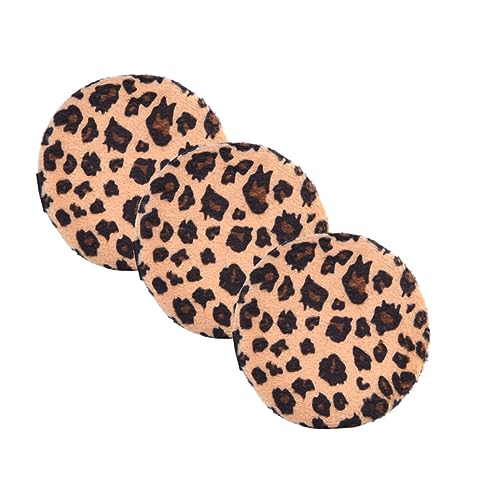 Gogogmee 3 Stück Leopard Muster Puderlappen Flauschige Hautfreundliche Makeup für Lose Puder Weiche Kosmetikpads für Damen und Salon Anwendung Zufällige Farbe von Gogogmee