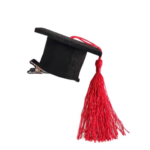 Gogogmee 3 Stück Mini Doktorhut Haarspangen mit Quaste Rote Abschlussfeier Haarschmuck für Erwachsene und Mädchen Langlebige Doktoranden Kopfbedeckung für Party und Kostüm von Gogogmee