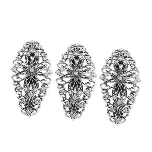 Gogogmee 3 Stück Moderne Strass haarspangen aus Legierung mit Federclip Dekorative Blumen Haarklammern für Damen Vielseitige Feste Friseur accessoires für Hochzeit und Alltag von Gogogmee