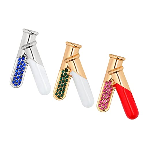 Gogogmee 3 Stück Rhinestone Testrohr Broschen Kreative Anstecknadeln im Reagenzglas Design für Kleidung Taschen und Accessoires für Feste und Tägliches Tragen von Gogogmee
