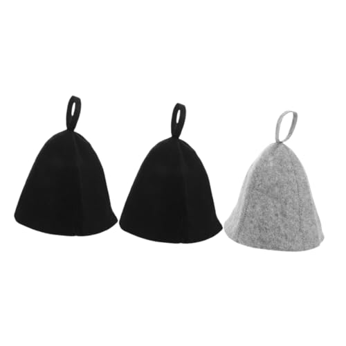Gogogmee 3 Stück Saunahut aus Filz Atmungsaktive Schnell Trocknende Badekappe für Männer und Frauen Wärmeisolierend als Russische Banja kopfbedeckung für Sauna und Dampfbad zu Hause von Gogogmee