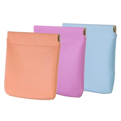 Gogogmee 3 Stück Selbstschließende Kosmetiktasche Kleine Multifunktionale Makeup Tasche für Damen Tragbare Schminktasche mit Druckverschluss für Reisen Alltag Aufbewahrung von Lippenstift von Gogogmee