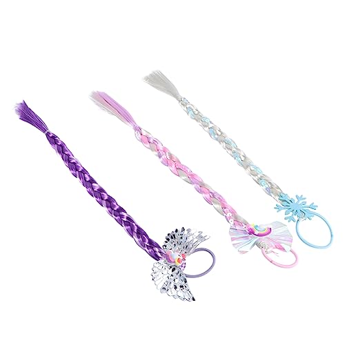 Gogogmee 3 Stück Teiliges Bunter Haarperücken für Mädchen Farbenfrohe Zöpfe Haarschmuck für Partys und Tägliche Friseurdekorationen von Gogogmee