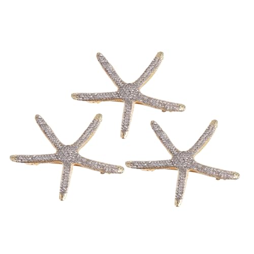 Gogogmee 3 Stück Teiliges Damen Haarklammern mit Strass Stilvolle Goldfarbene Haarspangen Rutschfeste Haarpins für Alltag und Fest Modische Haarschmuck accessoires von Gogogmee
