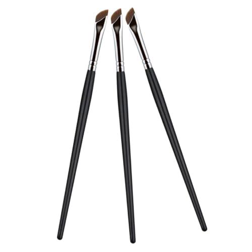 Gogogmee 3 Stück Teiliges Eyeliner Pinsel Abgewinkelter Eyeliner Pinsel mit Flexiblem Robustem Griff Ergonomisch für Präzise Augenbrauen Lidstrich anwendung für Zuhause und Reisen von Gogogmee