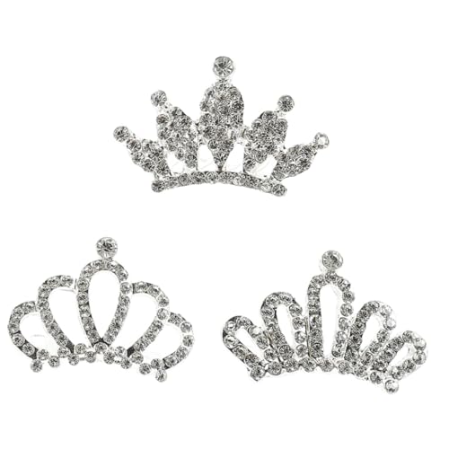 Gogogmee 3 Stück Teiliges Kleine Tiara Haarkamm mit Funkelnden Strasssteinen Leichter Haarschmuck für Mädchen Geeignet für Geburtstag Party Hochzeit Fotografie und Bühnenauftritte von Gogogmee