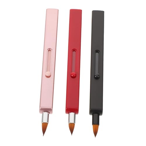 Gogogmee 3 Stück Teiliges Lippenpinsel- Einziehbar mit Weichen Nylonborsten Doppelseitiger Lippenstift Lipgloss-applikator mit Schutzkappe Tragbares Make-up-werkzeug für Frauen für Zuhause von Gogogmee