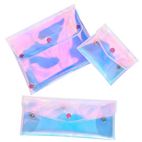 Gogogmee 3 Stück Teiliges PVC Aufbewahrungsbeutel mit Langlebig und Tragbar Multifunktionale Kosmetiktasche und Münzgeldbörse für Frauen zur Organisation von Ohrhörern Münzen Lippenstift von Gogogmee