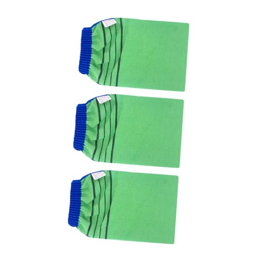 Gogogmee 3 Stück Teiliges Peeling Badetuch aus Pflanzlicher Bambusfaser Doppelseitiger Körperreinigungshandschuh Sanftes Komfortables Duschzubehör für Effektive Hautreinigung und Weichen von Gogogmee