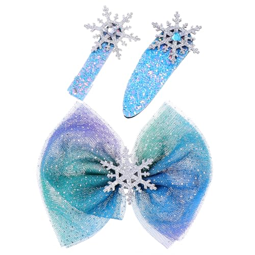 Gogogmee 3 Stück Teiliges Weihnachts Haarspangen mit Schleifen Knoten und Schneeflocken Stilvolle Haarklammern für Mädchen und Frauen Festlicher Haarschmuck für Weihnachtsfeiern und von Gogogmee