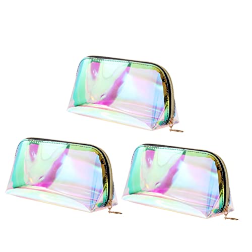Gogogmee 3 Stück wasserdichte Transparente Kosmetiktaschen mit Großer Kapazität Langlebig und Leicht zu Reinigen für Make Up Reise Toilettenartikel Organizer für Damen und Mädchen von Gogogmee