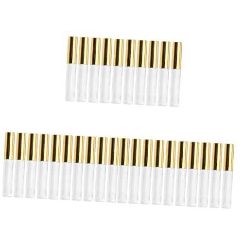 Gogogmee 30stücke Leere Lip Gloss Tuben Runde Labial Glair Behälter Aus Kunststoff Mit Goldenem Deckel Für Lipgloss Lippenöl Und Kosmetik von Gogogmee