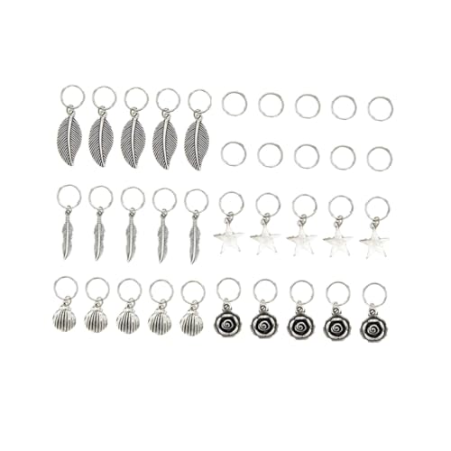 Gogogmee 35 Stück Teiliges Metall Dreadlocks Haar Manschetten Runde Haarringe Muschel Design Leichte Langlebige Haar für Geflochtene Zöpfe Haaraccessoires für Damen und Herren von Gogogmee