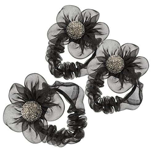 Gogogmee Blumen Haargummis 3er Set Mesh Haar Mädchen Haarband Elegante Kopfbedeckung von Gogogmee