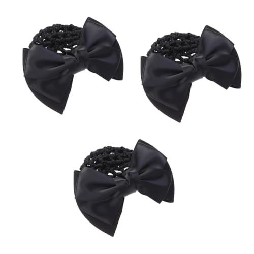 Gogogmee 3 Stück Haarnetze Für Tanzbrötchen Schwarze Haarschleife Clip Elastisches Netz Brötchen-haarnetz Für Frauen von Gogogmee