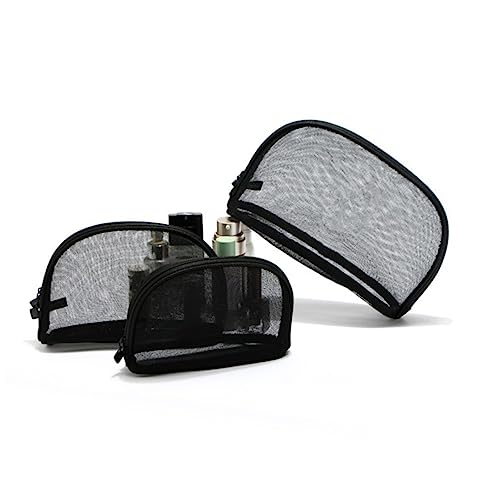 Gogogmee 3stücke Netz-Make-up-Tasche Mit Reißverschluss Kosmetiktasche in Schwarz Transparent Mesh Kosmetik Make-up Tasche Organizer Für Reisen Und Ausflüge von Gogogmee